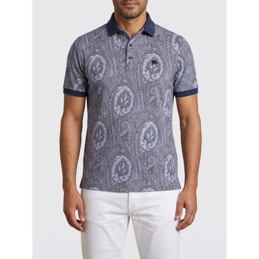 Etro Men Etro Paisley Cotton Polo Shirt